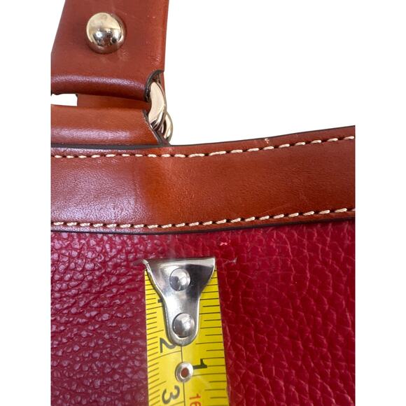 Dooney & Bourke Pebble Leather Small Sara Bag Red - Picture 3 of 6